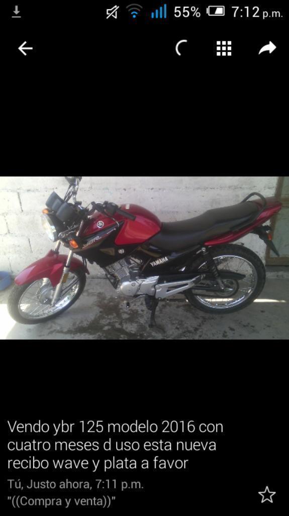 Vendo Ybr 125 Modelo 2016