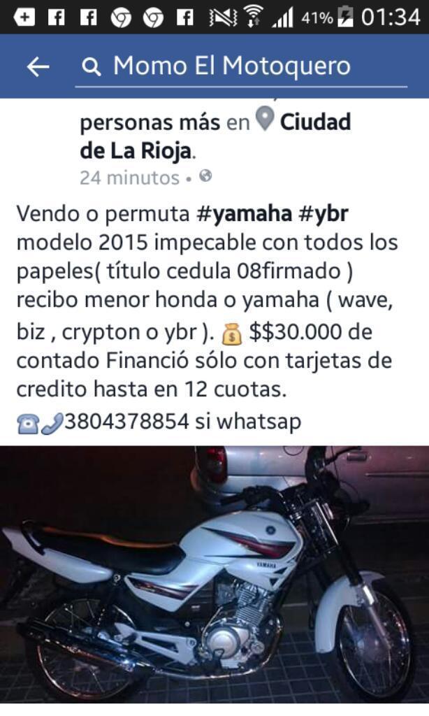 Vendo O Permuto Yamaha Ybr 2015