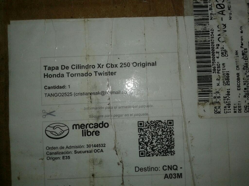 Vendo Tapa de Cilindro Twister 250