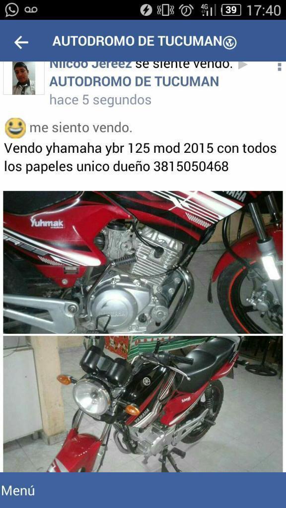 Vendo Moto Ybr125