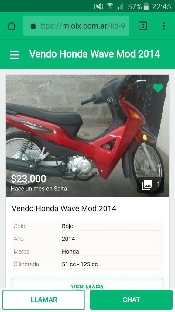 Moto Honda Wave Rebajada