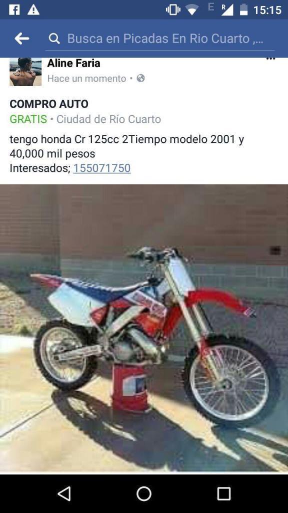 Honda CR 125cc 2tiempo 2001. llamar al +5493584071750