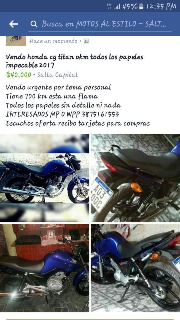 Honda Cg Titan 2017 Okm