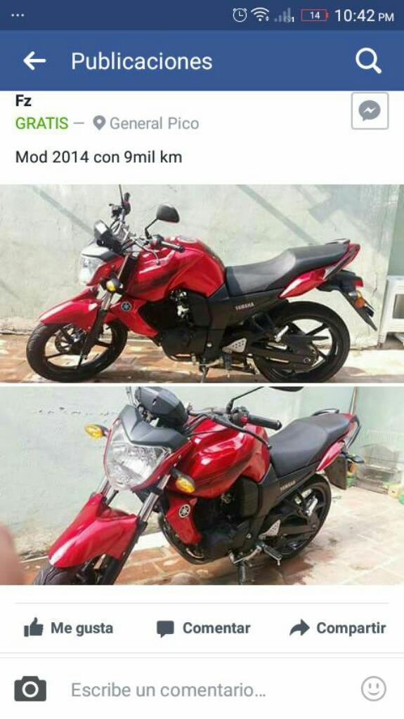 Vendo Fz 16 2014 Impecable