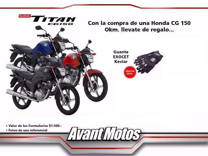 Honda Cg 150 Titan 2017 0km Negra Roja Azul Avant Motos