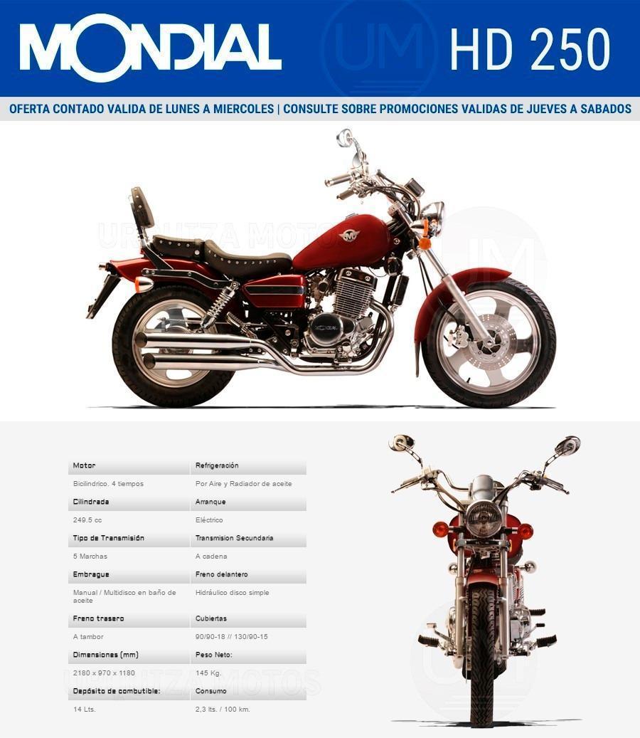 Moto Mondial Hd 250 Hd250 Custom Chopper 0km Urquiza Motos