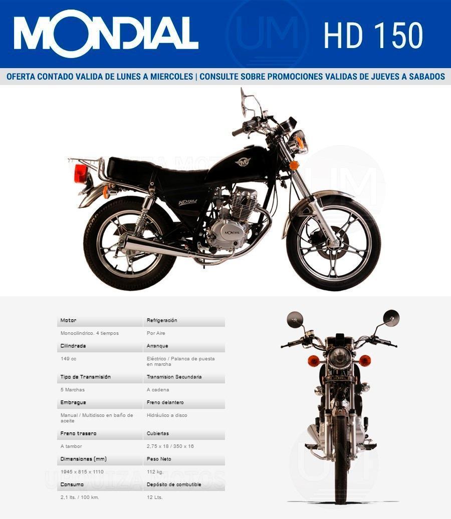 Moto Mondial Hd 150 Hd150 Custom Cafe 0km Urquiza Motos