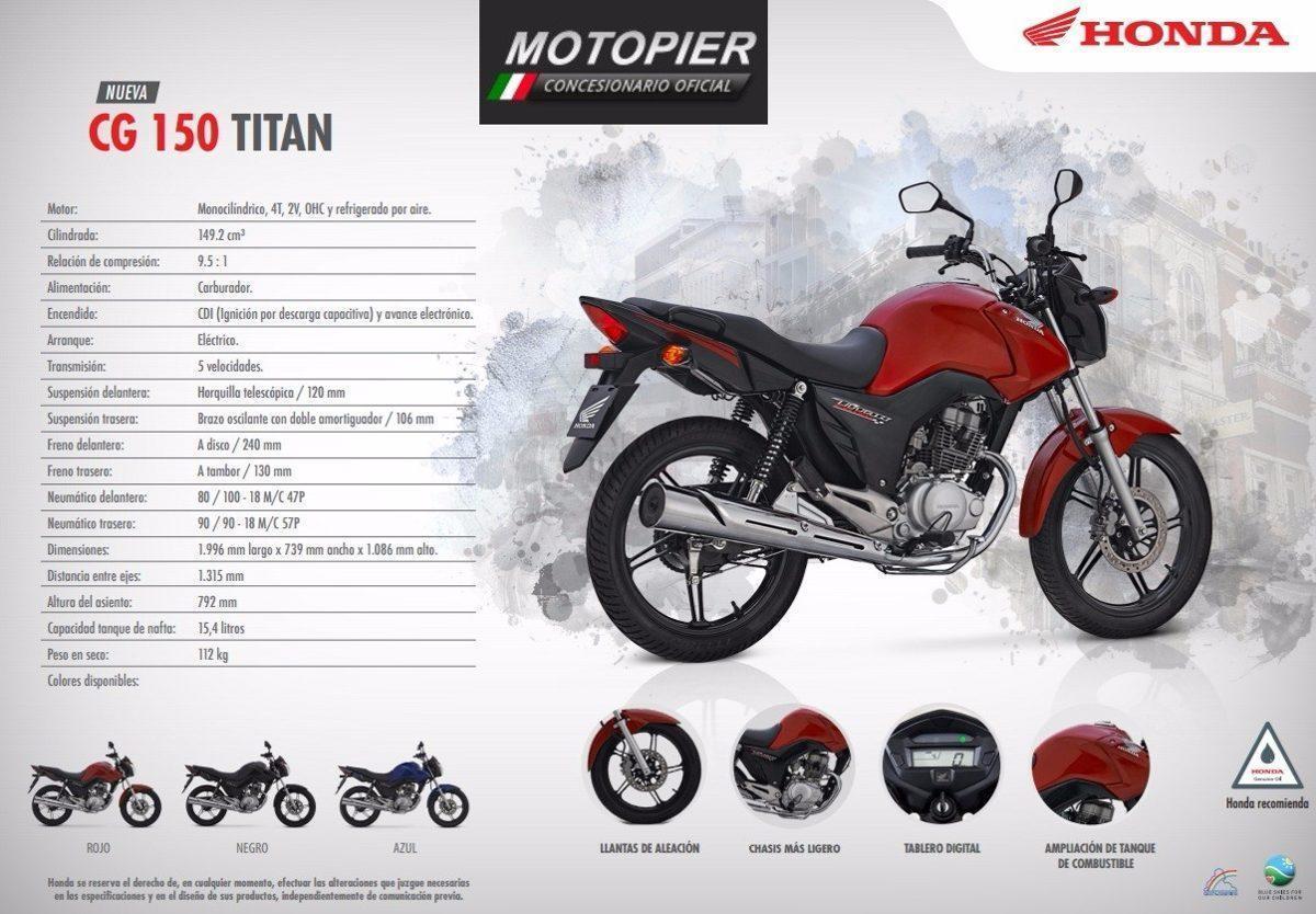 Titan Cg 150 0km 2017 * Motopier * Agente Oficial Honda