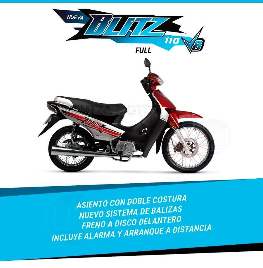 Moto Ciclomotor Motomel Blitz 110 V8 Full Rayos Disco Alarma