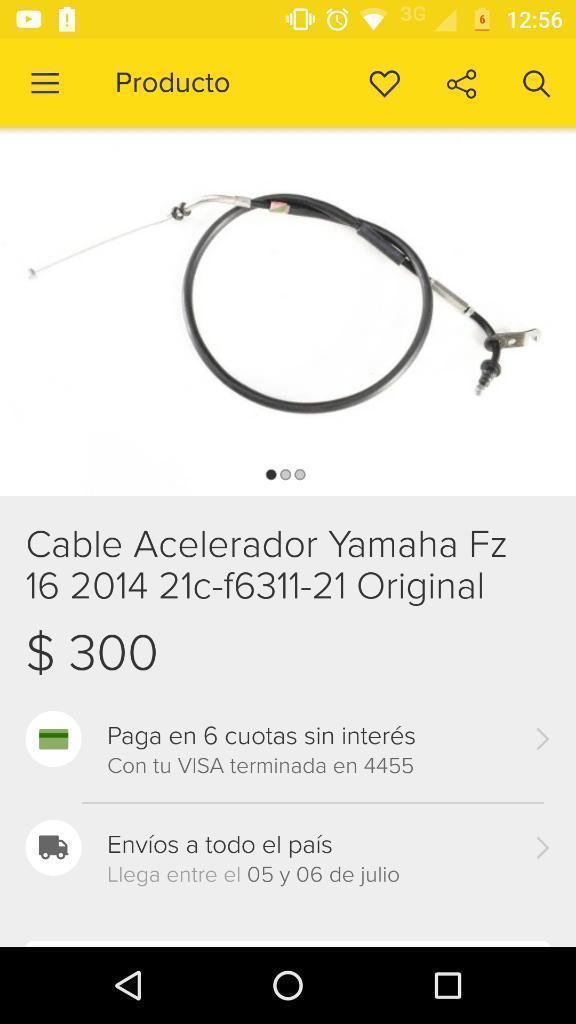 Cable Acelerador Yamaha Fz Orig. Nuevo