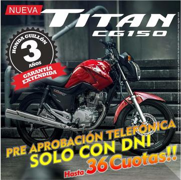 Honda Cg Titan 150 Garantia Extendida 3 Años Honda Guillon