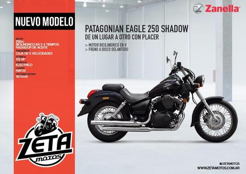 Patagonian 250 Shadow 0km Modelo 2017 Zeta Motos