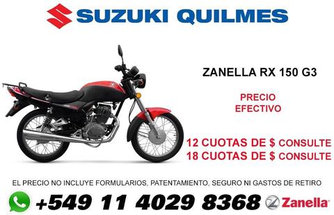 Zanella Rx 150 G3 Precio Oferta Contado + Patentamiento